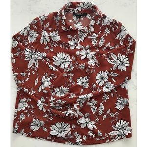 Forever 21 Floral Button-up Blouse
